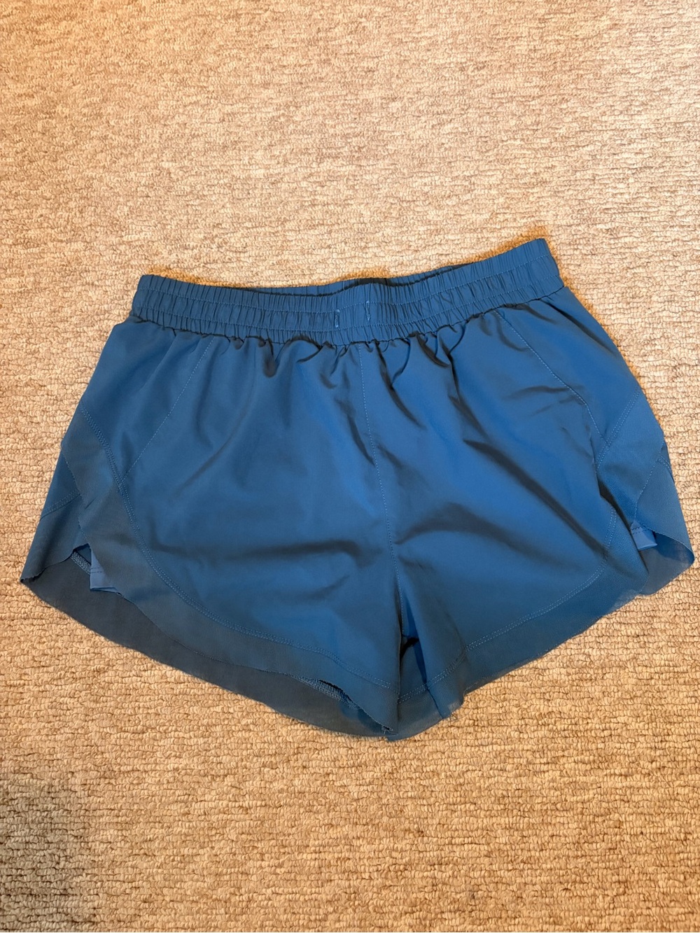 Women's Blue Elastic Waist Running Shorts